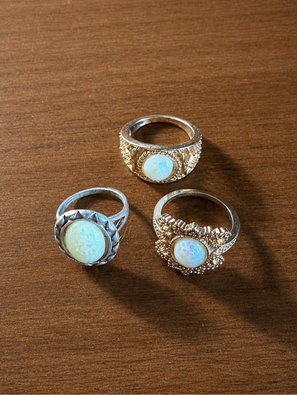 Opal Cabochon Ring in Gold-Tone — Vintage-Inspired Women's Ring
